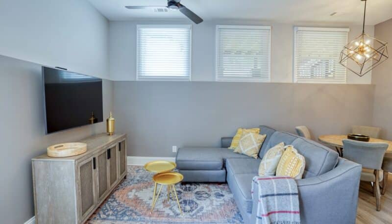 Living Room Couch and Tv