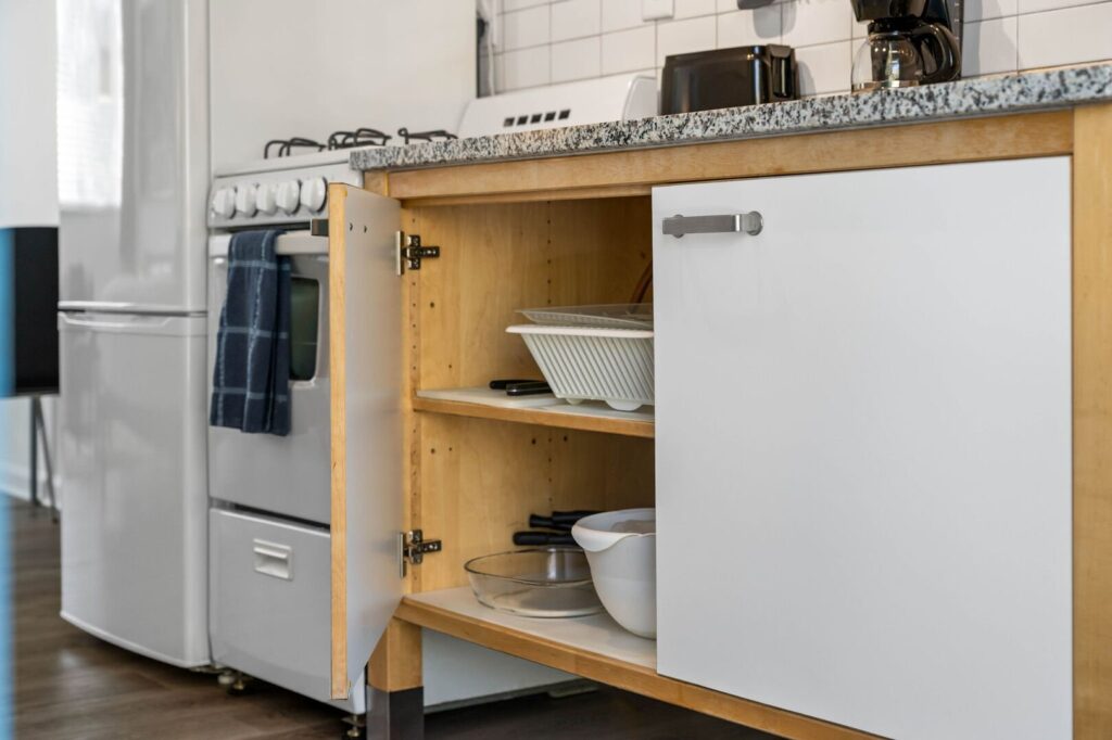 A full kitchen in our furnished apartments